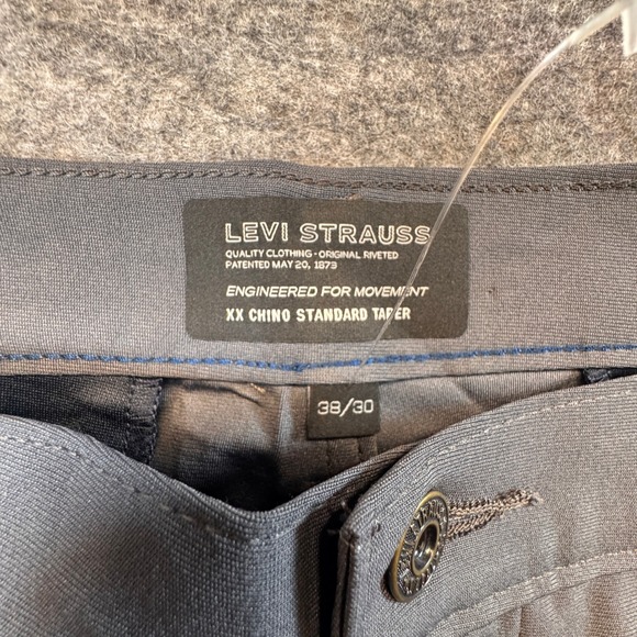Levis XX Chino Standard Tech Pants Mens 38x30 Grey Tapered Stretch A92150003 NWT - Picture 6 of 14